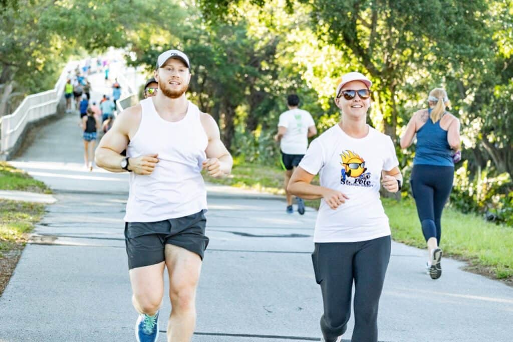 friends running together