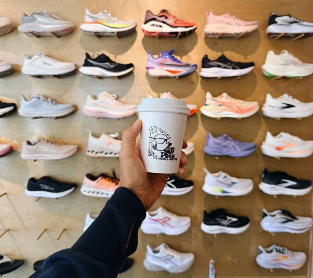 Shoe wall with coffee