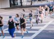 running group on the road