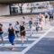 running group on the road