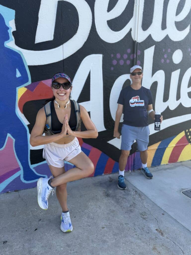 two runners relaxing